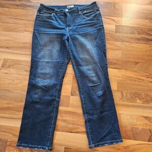 Kut from the Kloth Reese High Rise Fab Ab Ankle Straight Leg Jeans Blue Size 12